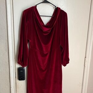 Elegant Red Velvet Dress